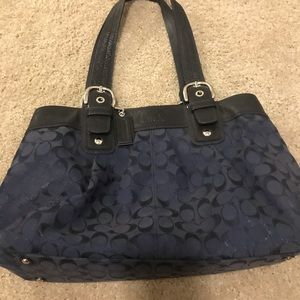 Navy Blue Coach Shoulder Bag